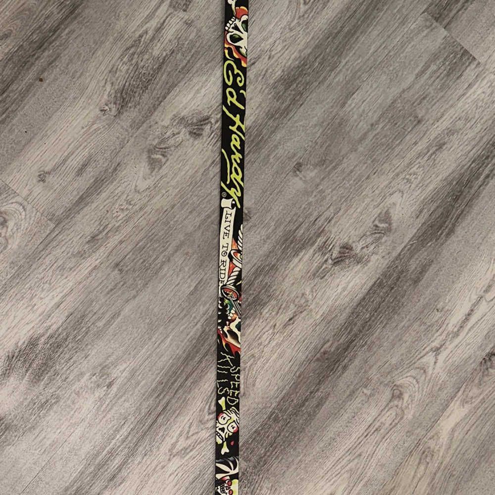 Ed Hardy Black Belt with Colorful Graphics - Picture 2 of 8